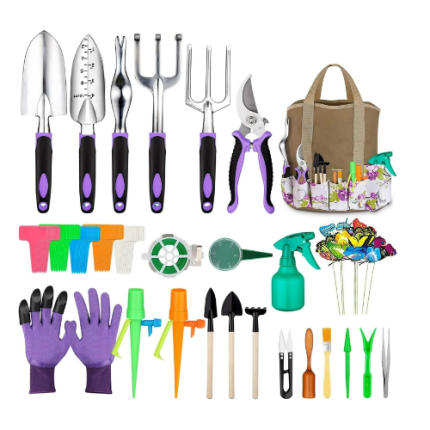 Heavy Duty Gardening Tools - 83-Piece Gardening Gifts for Women, Mom, Men - Durable, Ergonomic Garden Tool Set